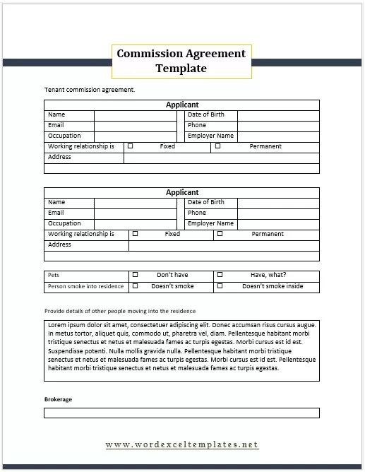 Commission Agreement Template 03