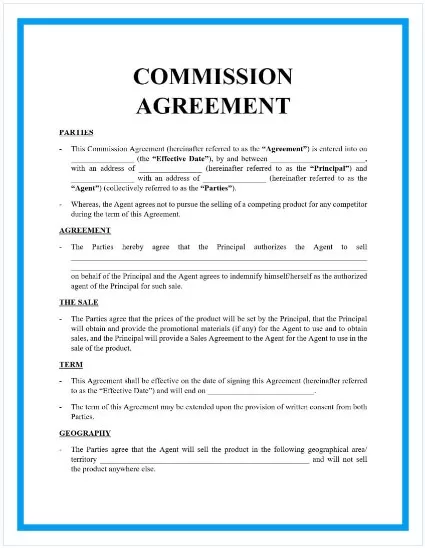 Commission Agreement Template 05