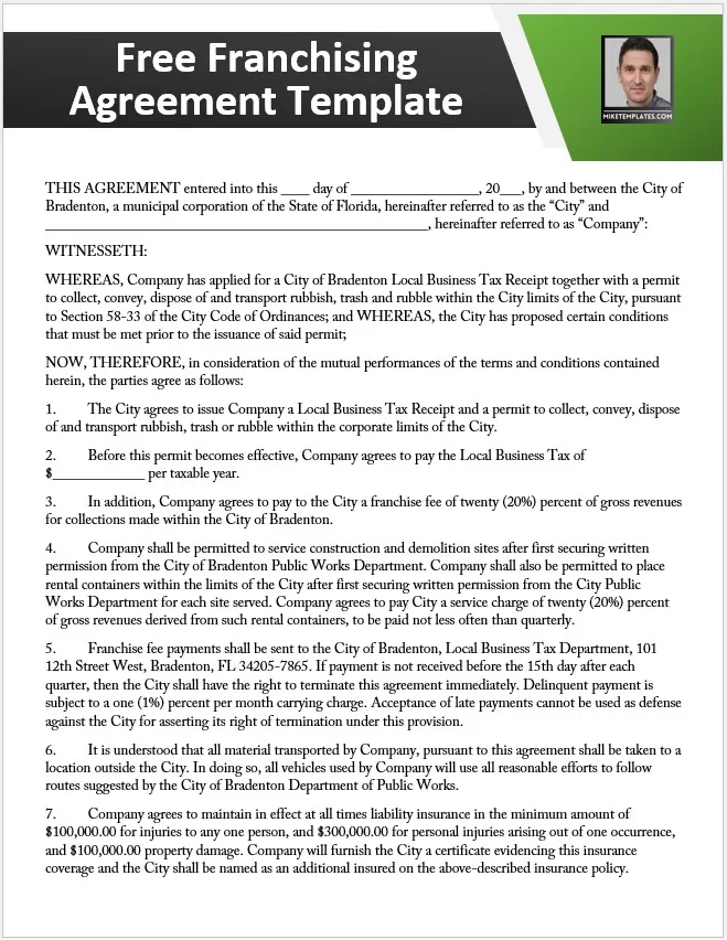 Franchising Agreement Template 2