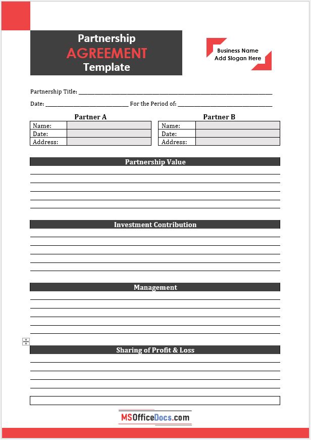 Partnership Agreement Template 01