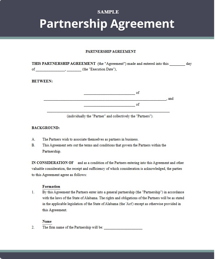 general partnership agreement sample