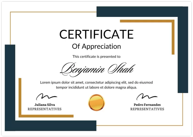 Appreciation Certificate Template 3