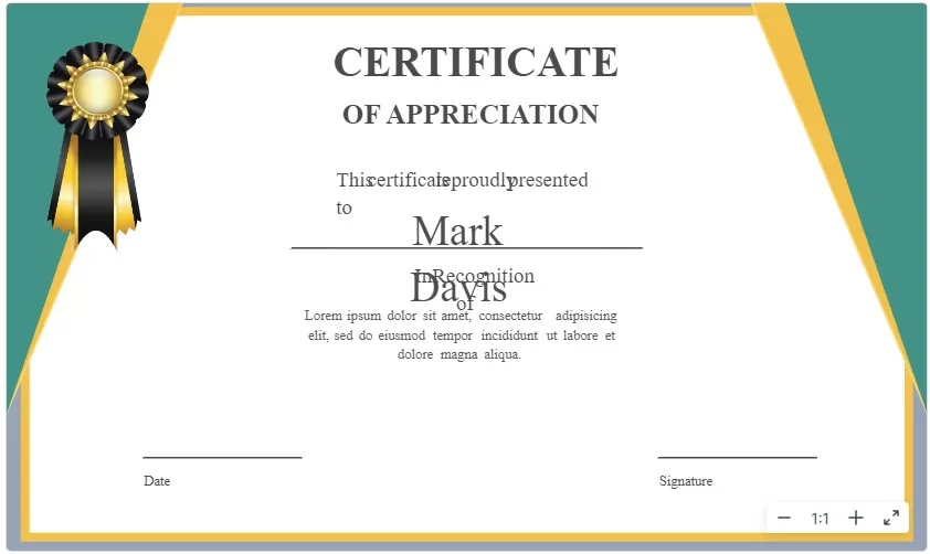 Appreciation Certificate Template 4