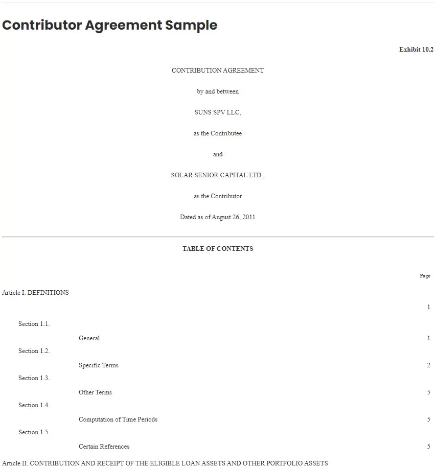 Assignment of Contributor Rights Agreement Template 3