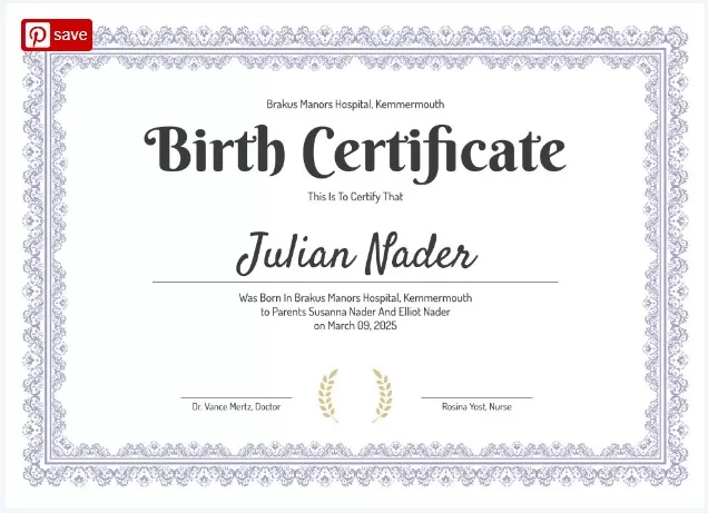 Birth Certificate Template 4