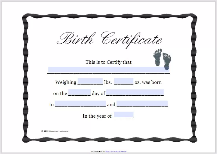 Birth Certificate Template 5