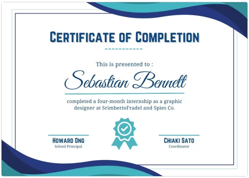 Certificate of Completion Template 3