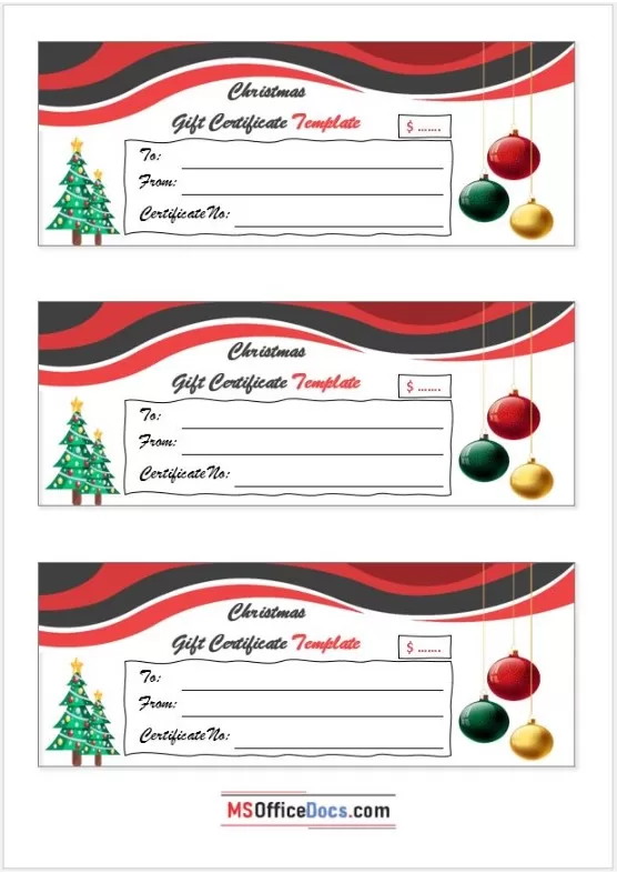 Christmas Gift Certificate Template 1