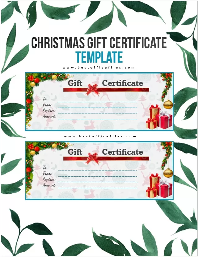 Christmas Gift Certificate Template 2