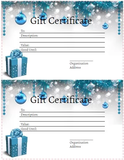 Christmas Gift Certificate Template 4