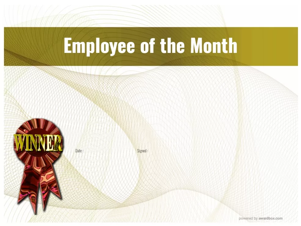 Employee of the Month Certificate Template 5