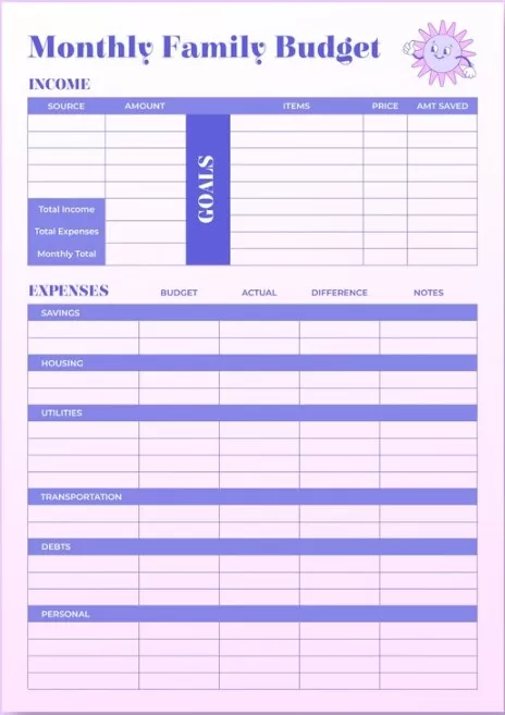 Family Budget Template 5