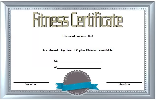 Fitness Certificate Template 2