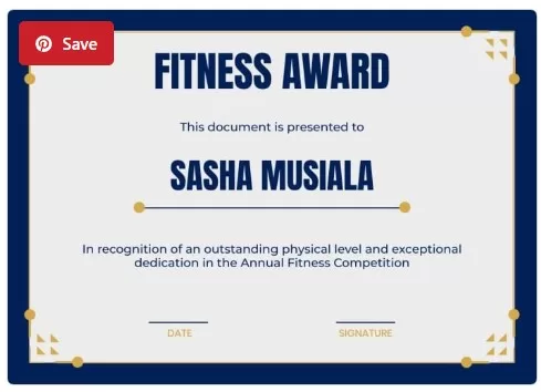 Fitness Certificate Template 3