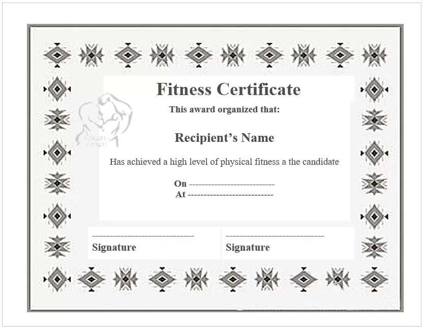 Fitness Certificate Template 4