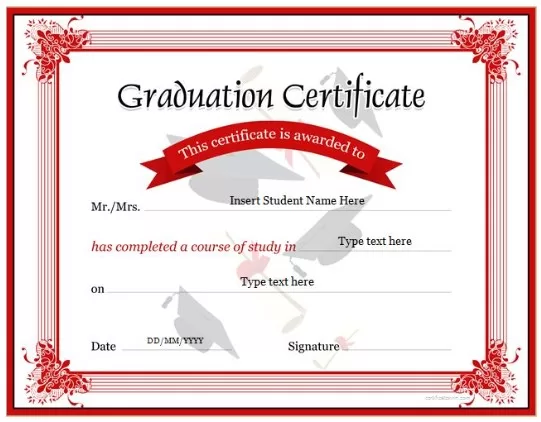 Graduation Certificate Template 3