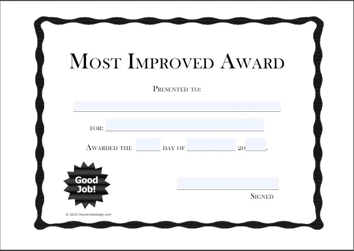 Improvement Award Template 03