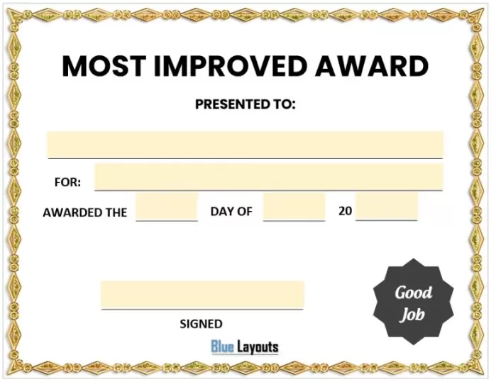 Improvement Award Template 1