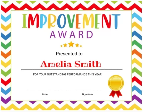 Improvement Award Template 2