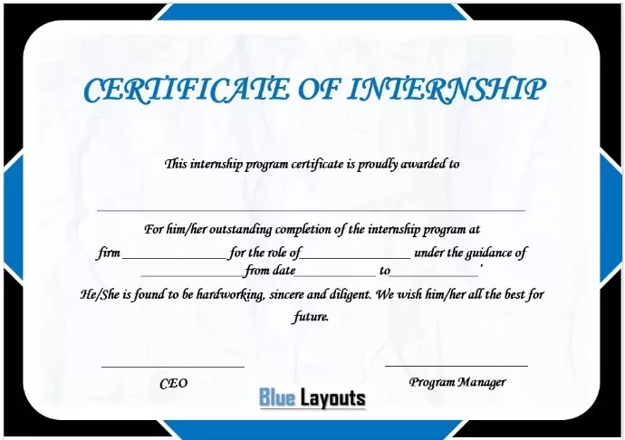 Internship Certificate Template 2