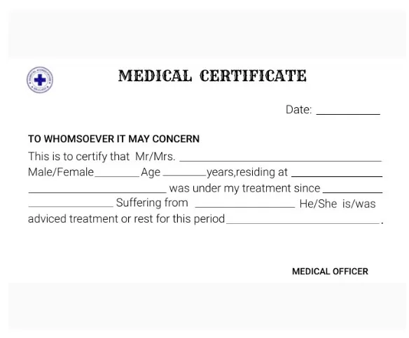 Medical Certificate Template 3