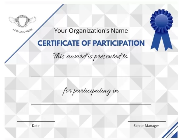 Participation Certificate Template 3