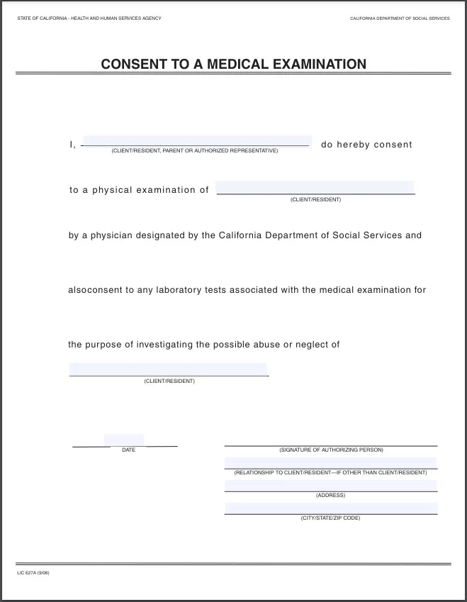 Physical Exam Consent Agreement Template 5