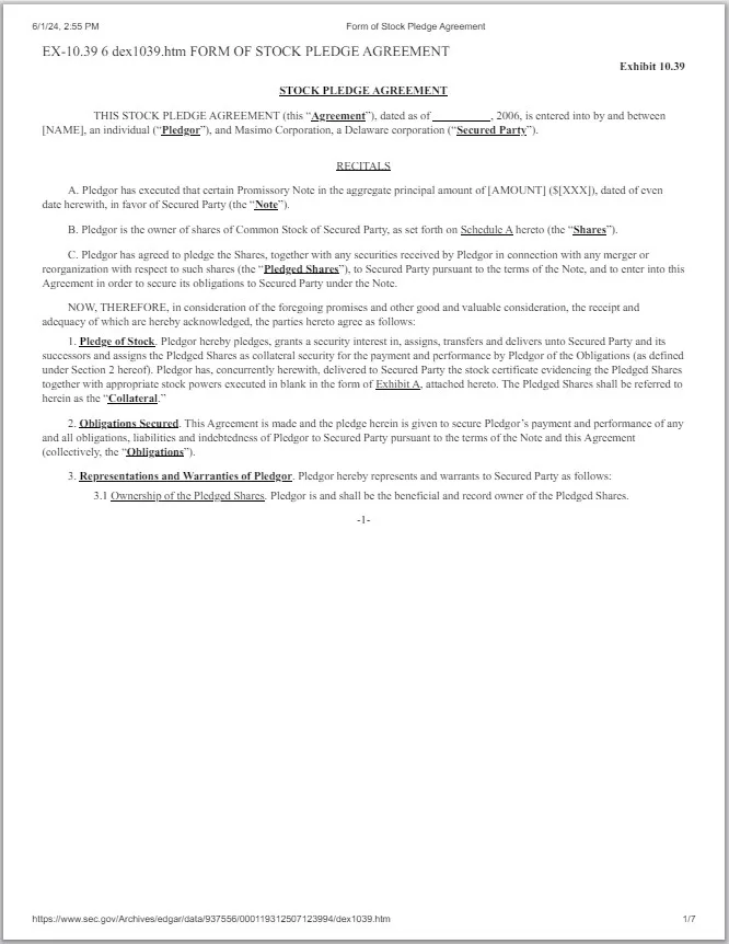 Pledge Agreement Template for Shares or Stock 4