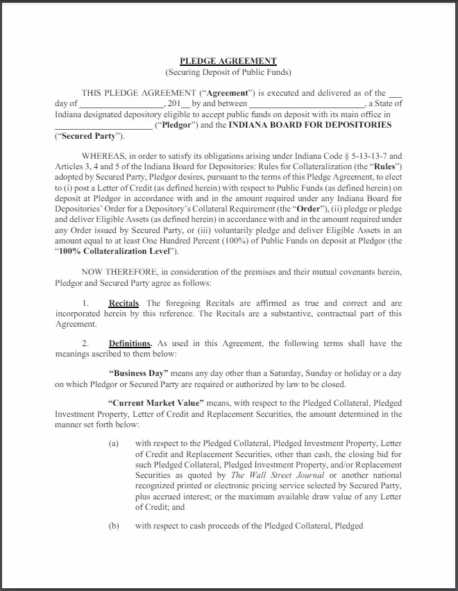 Pledge Agreement Template for Shares or Stock 5