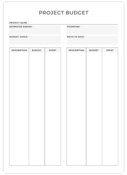 Project Budget Template 3