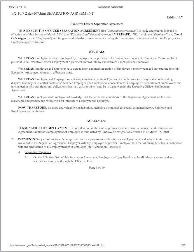 Separation Agreement Template 02