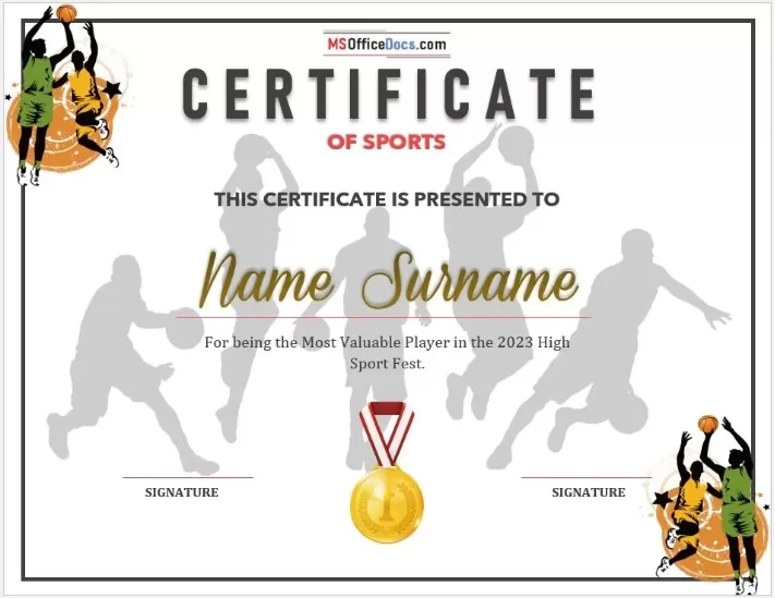 Sports Certificate Templates 1