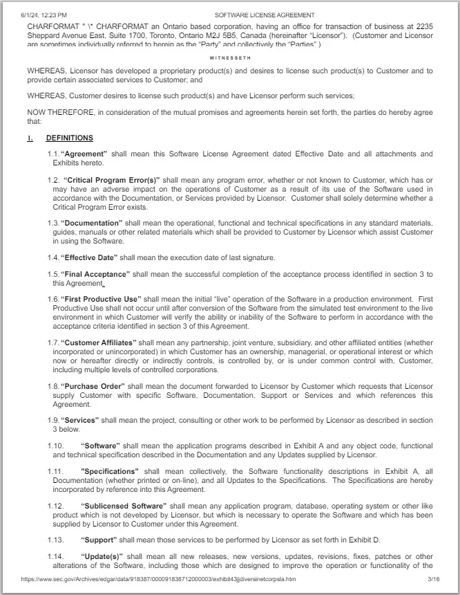 Vendor-Oriented Software License Agreement Template 03