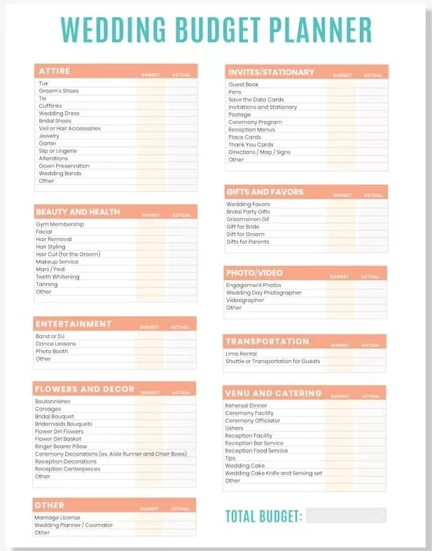 Wedding Budget Template 5