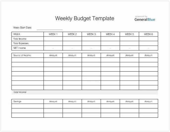 Weekly Budget Template 2