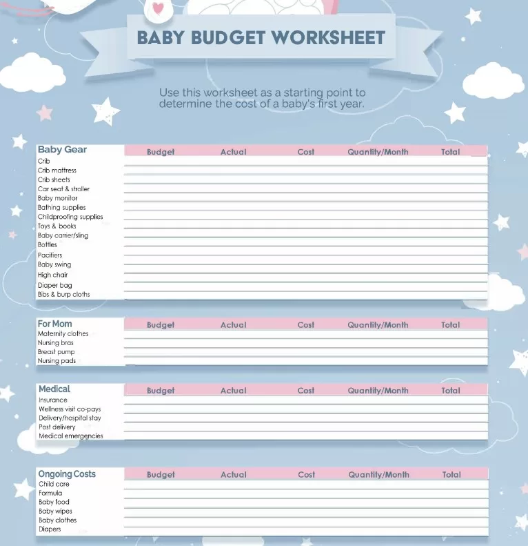 baby Expense Budget Template 05